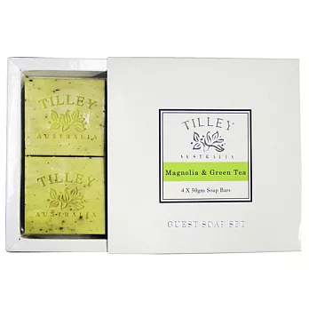 Tilley百年特莉 木蘭花&綠茶 香氛植物皂50g 4入禮盒