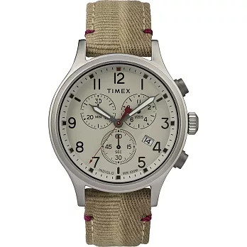 【TIMEX】 天美時 Allied Chrono系列 復刻潮流三眼計時手錶 (米白/米黃色 TXTW2R60500)