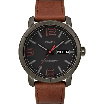 【TIMEX】 天美時 風格系列 經典潮流大數字手錶 (黑/咖啡色TXTW2R64000)