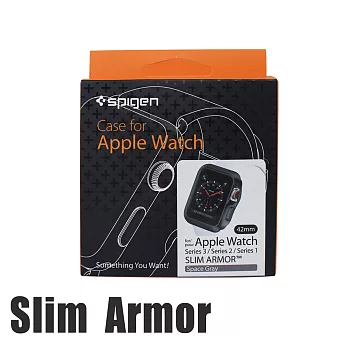 韓國Spigen Slim Armor Apple Watch Series1/2/3代專用輕薄型防刮保護殼(42mm)太空灰