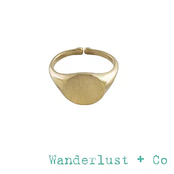 Wanderlust+Co 澳洲品牌 金色圓形素面戒指 可調式戒指 SIGNET