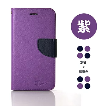 ASUS ZenFone 5Q (ZC600KL) 玩色系列 磁扣側掀(立架式)皮套紫色
