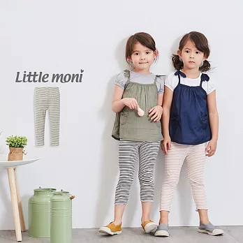 Little moni 條紋七分內搭褲80灰色