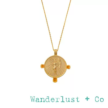 Wanderlust+Co 澳洲品牌 希臘黎明女神黃寶石項鍊 金色錢幣項鍊 EOS