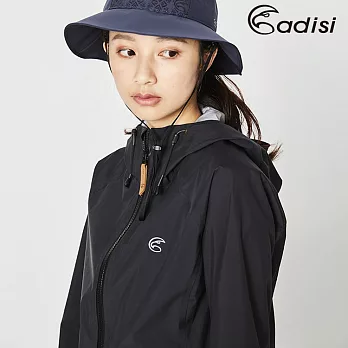 ADISI 女輕薄3L防水透氣連帽外套AJ1821002 (S~2XL) / 輕量、旅遊、PTFE膜S宇宙黑