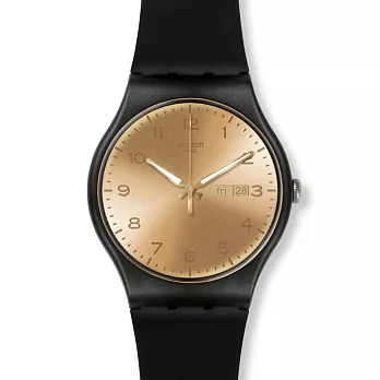 Swatch閃耀金黃石英腕錶 SUOB716