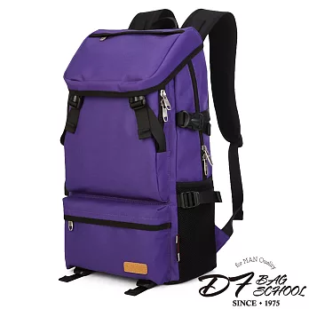 DF BAGSCHOOL - 潮流classic大容量尼龍雙肩後背包-共3色紫色