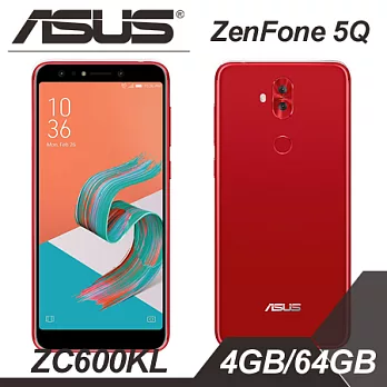 【新機上市贈好禮】華碩 ASUS ZenFone 5Q (ZC600KL) 6吋四核心智慧手機 4G/64G版 -愛戀紅