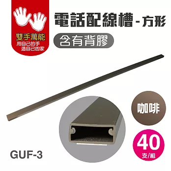 [雙手萬能] 裝潢配線槽(1M) GUF-3/ 咖啡色(2pcs)(20入)