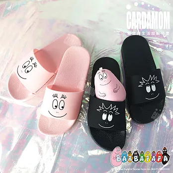 【BARBAPAPA泡泡先生】質感矽膠 室內/室外 海灘拖・正版授權卡答國際黑色25cm