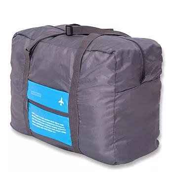 DF Queenin - 韓版折疊款大容量手提式旅行袋-共4色水藍色