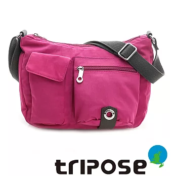 tripose MOVE系列多口袋斜背包桃紅色