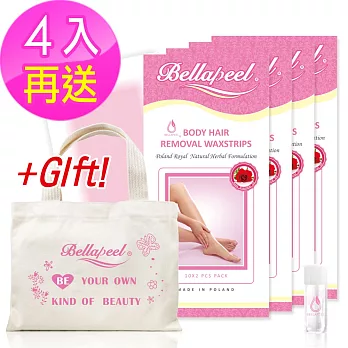 Bellapeel 蓓拉佩爾玫瑰精油脫毛蠟紙4入組送帆布袋除蠟油