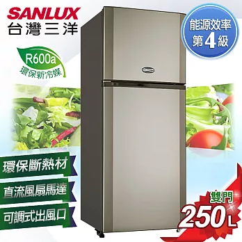 【SANLUX台灣三洋】250L雙門冰箱鈦金色 SR-A250B