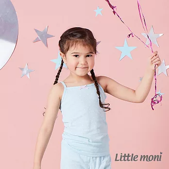 Little moni 涼感系列點點印圖兒童細肩帶背心110亮天藍