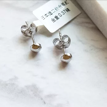 DoriAN Eli系列 日本進口正鉑金系列-精緻單小圓球鉑金耳環 耳釘銀色