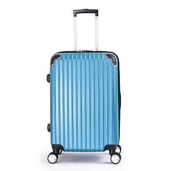 DF travel - 24吋多彩記憶玩色硬殼可加大閃耀鑽石紋行李箱-共8色極光藍