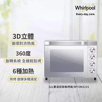 Whirlpool惠而浦 32公升不鏽鋼機械式烤箱 WTOM321S