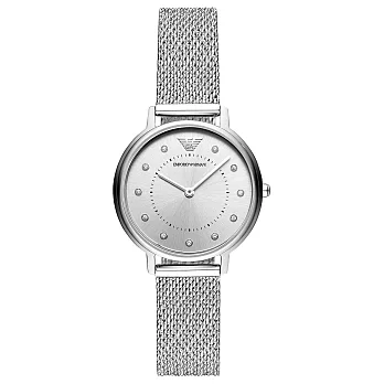 EMPORIO ARMANI 奢華時尚晶鑽米蘭腕錶-AR11128