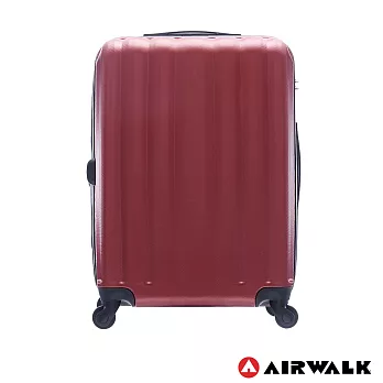 AIRWALK - 海岸線系列BoBo經濟款ABS硬殼拉鍊24吋行李箱-共3色熱點紅