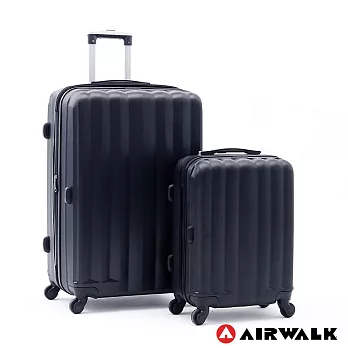 AIRWALK - 海岸線系列BoBo經濟款ABS硬殼拉鍊20+28吋兩件組行李箱-共3色黑水黑