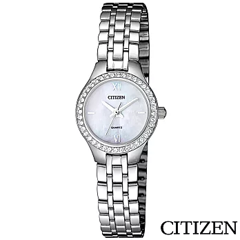 CITIZEN星辰奢華耀眼白蝶貝石英女錶 EJ6140-57D