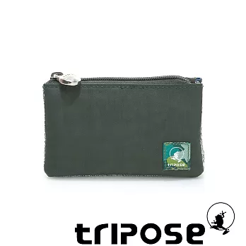 tripose 漫遊系列岩紋簡約微旅萬用零錢包 深綠