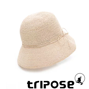 tripose 經典優雅-100%手工Raffia時尚遮陽草帽-帽簷-8cm 自然色