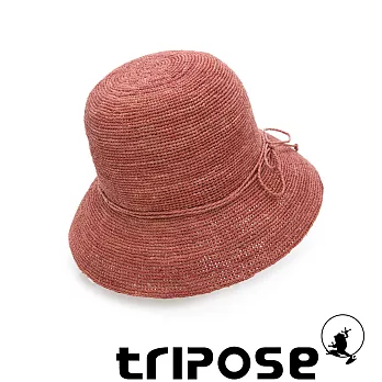 tripose 經典優雅-100%手工Raffia時尚遮陽草帽-帽簷-8cm 紅色