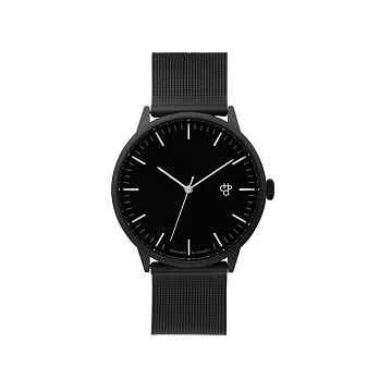 Chpo Brand 瑞典手錶品牌 - Nando系列 黑銀錶盤 - 黑米蘭帶可調式