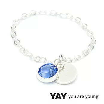 YAY You Are Young 法國品牌 Sultane 灰藍水晶鍊戒 銀色S