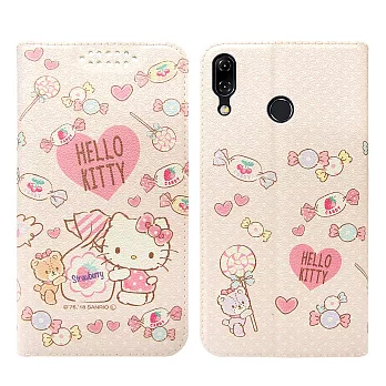 三麗鷗授權Hello Kitty貓 華碩ASUS Zenfone 5Z ZS620KL 粉嫩系列彩繪磁力皮套(軟糖) 有吊飾孔
