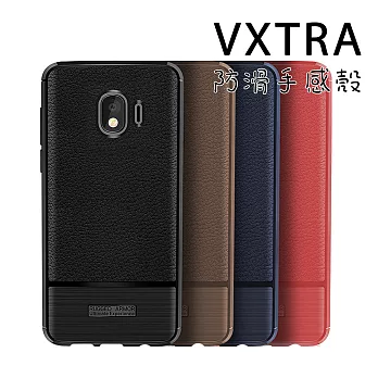 VXTRA for 三星 Samsung Galaxy J4防滑手感皮紋 軟性手機殼巧克咖