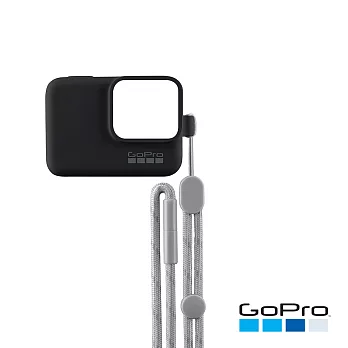 【GoPro】HERO/5/6專用矽膠護套+繫繩 黑色ACSST-001(公司貨)