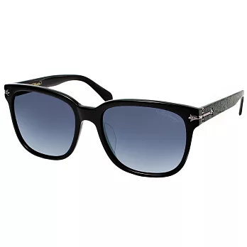 【Ed Hardy】潮流雷朋型圖騰鏡腳 黑框漸層灰太陽眼鏡(#1059-A-BLACK)