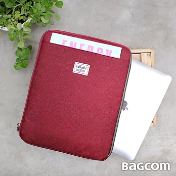 BAGCOM 多夾層好用袋(13.5’’ Laptop OK)-麻紅