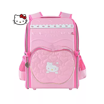 【HelloKitty】全開式防水立體護脊書包粉紅色