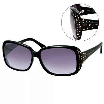 【PARIS HILTON 派瑞絲希爾頓】時尚方框鉚釘太陽眼鏡-黑框漸層紫鏡面(#PH6548A)