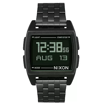 NIXON BASE復古多功能電子腕錶-黑灰x灰