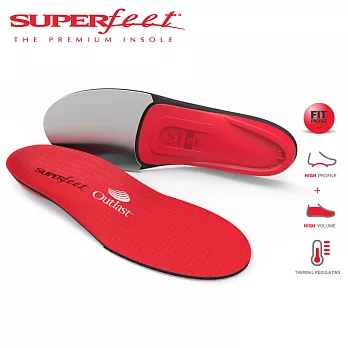 【美國SUPERfeet】保暖型健康超級足弓鞋墊(紅色)D