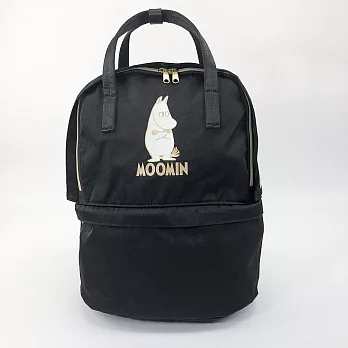 【Moomin】雙層後背包(黑)