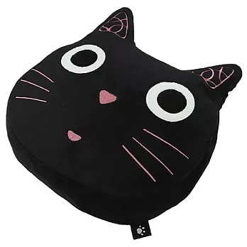 【U】noafamily - H682BK Tama貓臉靠枕黑色