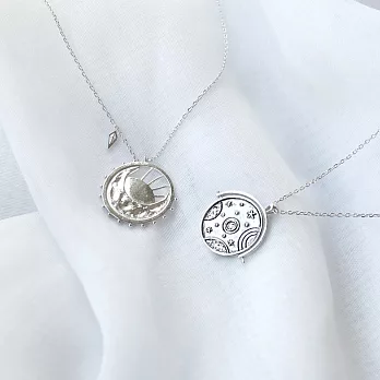 Wanderlust+Co 澳洲品牌 古典銀河星球項鍊 銀色雙面項鍊 ORBIT