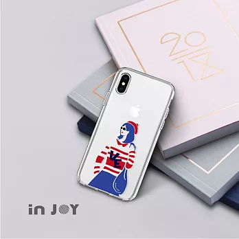 INJOYmall for iPhone X 簡約文青情侶女生款透明防摔手機殼 保護殼