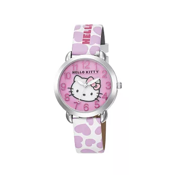 【HELLO KITTY】凱蒂貓 繽紛愛心立體貓頭手錶(白粉/粉面 LK689LWPW)