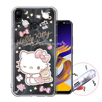 三麗鷗授權 Hello Kitty凱蒂貓 ASUS Zenfone 5Z ZS620KL 甜蜜系列彩繪空壓殼(小熊) 有吊飾孔