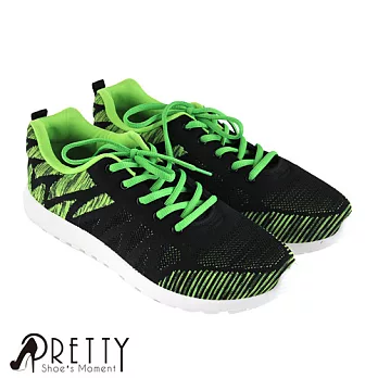 【Pretty】情侶款混色針織網布休閒男鞋JP25.5綠色