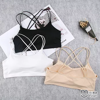 冰絲罩杯式透氣孔無痕小可愛 三色-mini嚴選-FREE(白色)