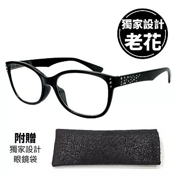 【KEL MODE】台灣製造 高檔濾藍光老花眼鏡-獨家設計超輕!! dior類似款(250度黑色#1007-C28)250度
