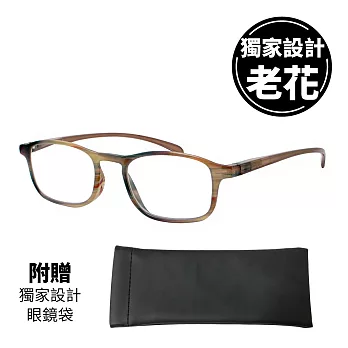 【KEL MODE】高檔濾藍光老花眼鏡-獨家設計超輕薄!!中性款100度(#4001-C471)100度